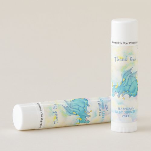 Cute Blue Dragon Baby Shower Favor Lip Balm