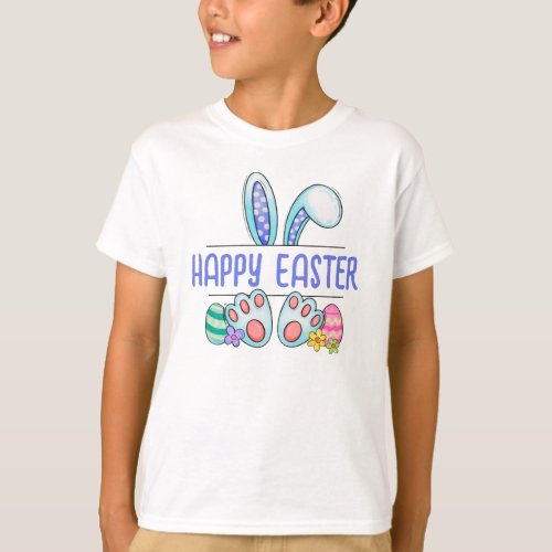 Cute Blue Easter Bunny Personalized T_Shirt