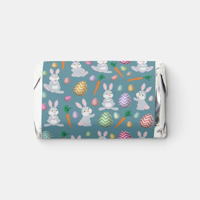 Cute Blue Easter Bunny Rabbit Pattern  Hershey's Miniatures (Front)