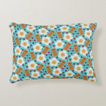 Cute Blue Eggs Bacon Strawberries Blueberries  Accent Pillow<br><div class="desc">Add a touch of playful charm to your space with this whimsical breakfast-themed throw pillow featuring cute eggs, crispy bacon, and sweet strawberries in a soft pastel watercolor style. Cheerful and cozy, this happy food pattern brings warmth and personality to kitchens, breakfast nooks, couches, and cozy corners. A fun accent...</div>