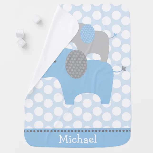 Cute Blue Elephant Baby Blanket | Zazzle