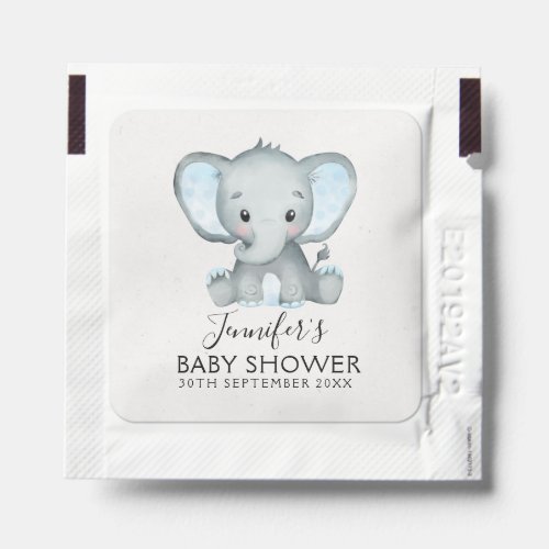 Cute Blue Elephant Baby Shower Party Favor Hand Sanitizer Packet