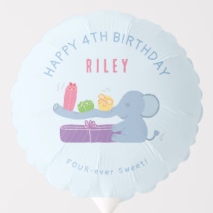 Cute Blue Elephant Birthday Balloons
