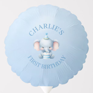 Cute Blue Elephant Birthday Party Balloon