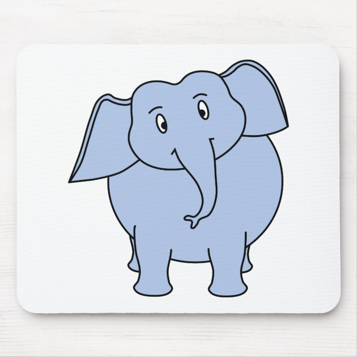 Cute Blue Elephant Cartoon. Mouse Pad