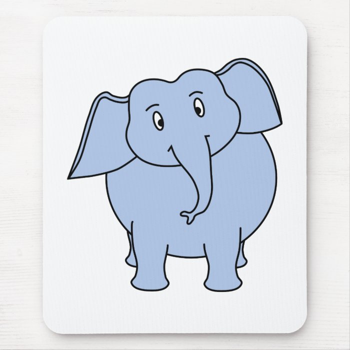 Cute Blue Elephant Cartoon. Mousepads