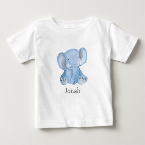 Cute Blue Elephant Design Baby Shirt 