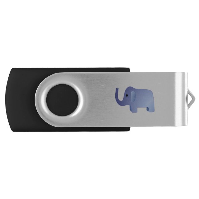 Cute Blue Elephant Flash Drive (Front)