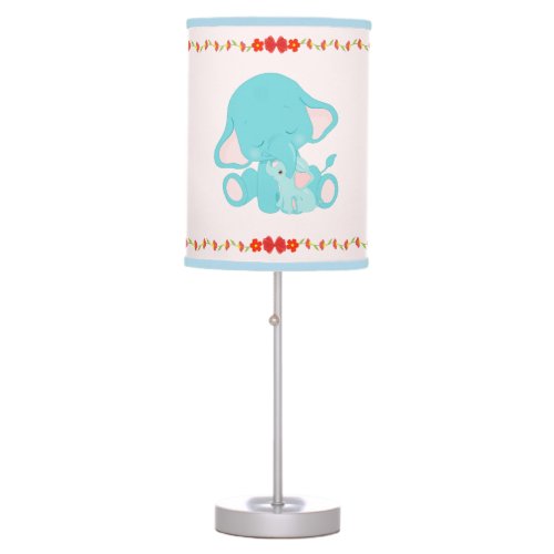 Cute Blue Elephant Kids Baby Nursery Table Lamp