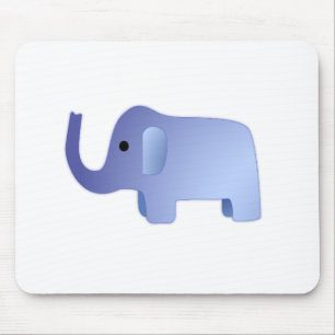 Cute Blue Elephant Mouse Pad