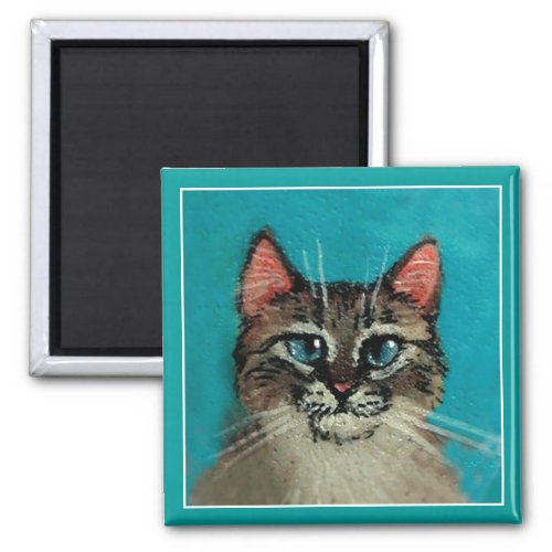 Cute blue_eyed cat magnet