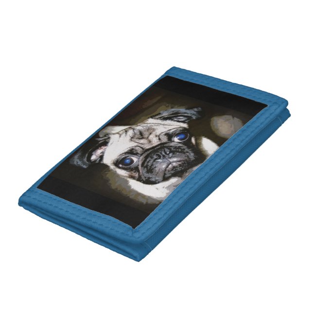 cute blue-eyed pug tri-fold wallet (Bottom)