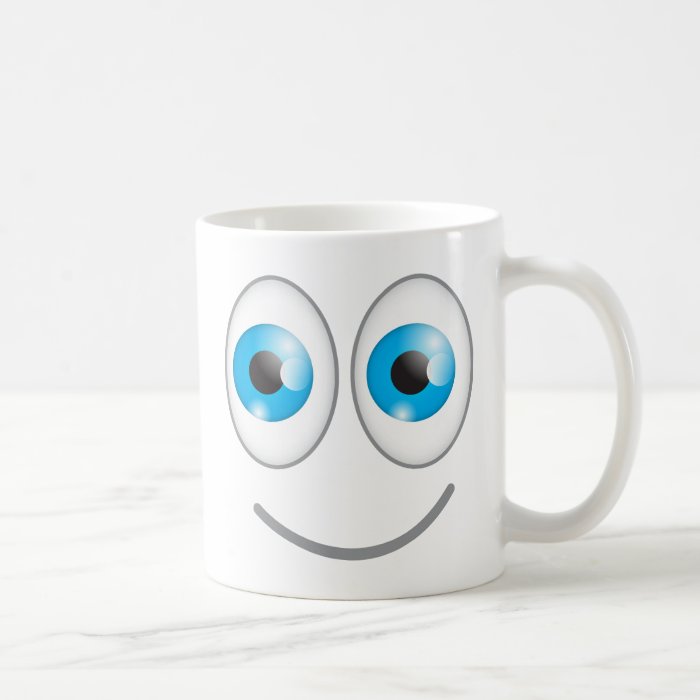 Cute blue eyes funny smiling face coffee mug