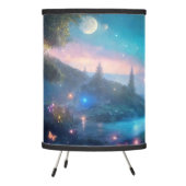 Cute blue fairy tale village kids room tripod lamp (Left)