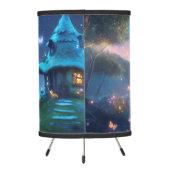 Cute blue fairy tale village kids room tripod lamp (Back)