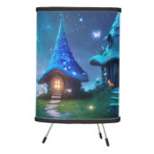 Cute blue fairy tale village kids room tripod lamp (Right)