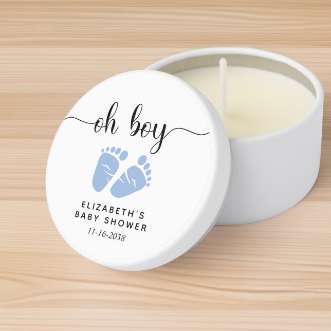Cute Blue Feet Baby Boy Shower  Mini Candle Favors (Creator Uploaded)