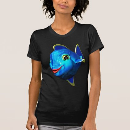 Cute Blue Fish Cartoon T-Shirt