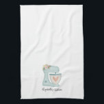 Cute Blue Floral Cake Mixer Bakery Chef  Kitchen Towel<br><div class="desc">A cute blue cake mixer with flowers decorates this kitchen towel. Personalize it with your name. Designed for you by blackberry Boulevard.</div>