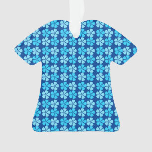Cute Blue Floral Design Ornament