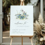 Cute Blue Floral Teapot Tea Cups Wedding Welcome Foam Board
