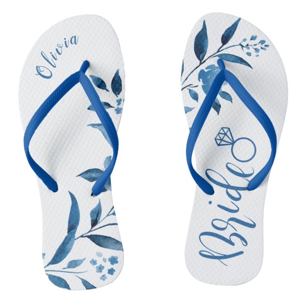 blue wedding flip flops
