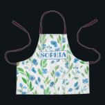 Cute Blue Flowers All-Over Print Apron<br><div class="desc">Personalized Cute Blue Flowers All-Over Print Apron</div>