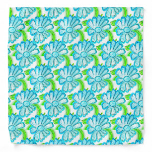 Cute Blue Flowers Bandana