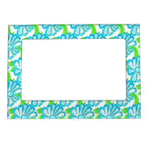 Cute Blue Flowers Magnetic Frame