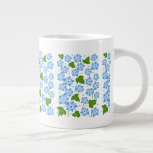 Cute Blue Forget-Me-Nots Flowers Giant Coffee Mug