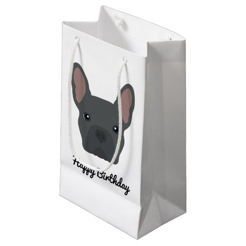 Cute Blue French Bulldog Birthday Small Gift Bag