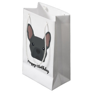 Cute Blue French Bulldog Face Small Gift Bag