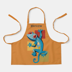 Cute Blue Gecko Reptile Lovers Apron
