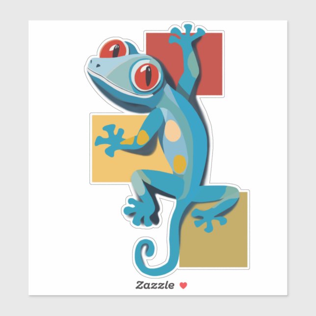 Cute Blue Gecko Reptile Lovers Sticker (Sheet)