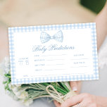 Cute Blue Gingham Bow Baby Predictions Stationery<br><div class="desc">Adorable preppy baby boy shower prediction cards, featuring a charming baby blue bow on a classic gingham pattern background. These cute and fun cards are perfect for adding a sweet touch to your baby shower activities, making your celebration both memorable and interactive! Ideal for a stylish and playful baby boy...</div>