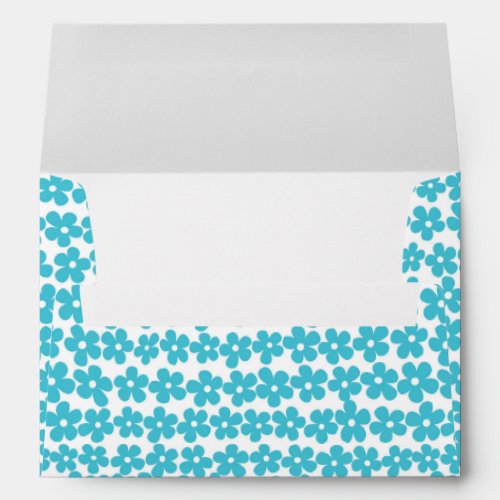 Cute blue girly spring flowers pattern envelope