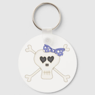 Cute Blue Goth Crossbones Keychain