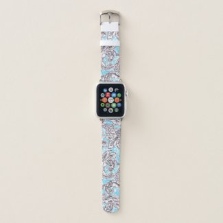 Cute blue gray classic floral