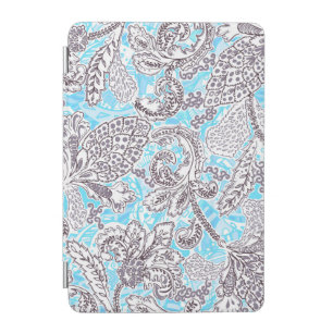 Cute blue gray classic floral iPad mini cover