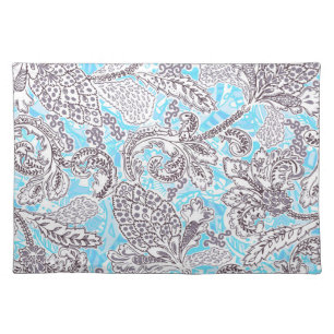 Cute blue gray classic floral placemat