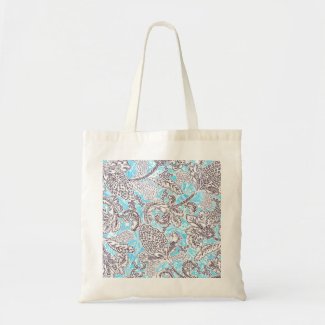 Cute blue gray classic floral