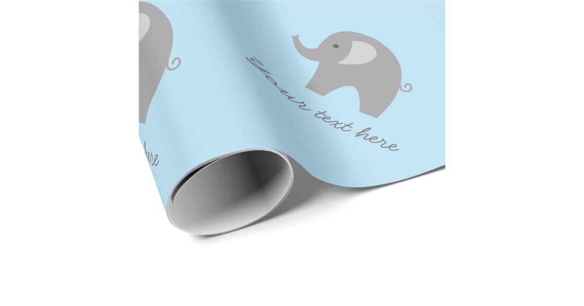 Baby Blue Elephant Wrapping Paper