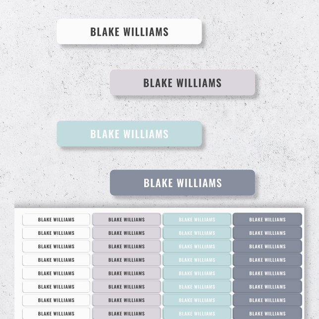 Cute Blue Gray Pastel Gender Neutral Name School Labels (Cute Blue Gray Pastel Gender Neutral Name School Labels
)