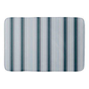 Cute blue gray stripes bath mat