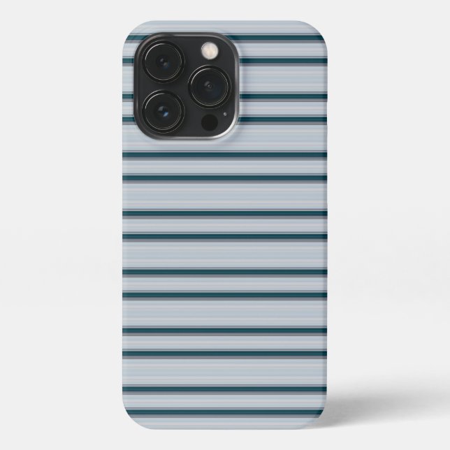 Cute blue gray stripes iPhone case (Back)