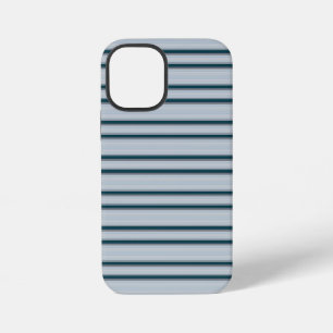 Cute blue gray stripes iPhone 12 mini case