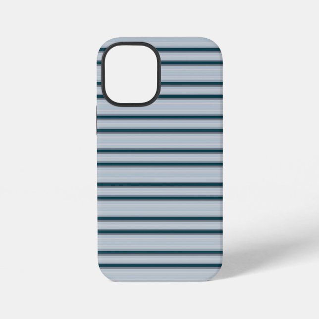 Cute blue gray stripes iPhone case (Back)