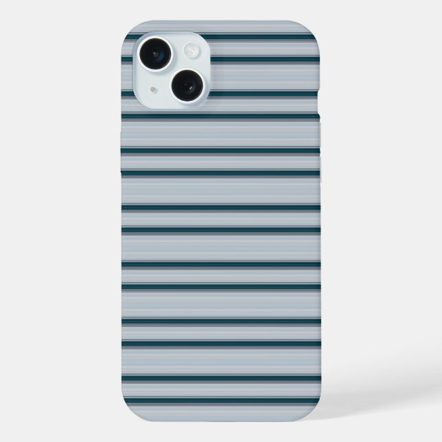 Cute blue gray stripes iPhone case (Back)