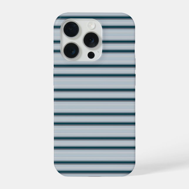 Cute blue gray stripes iPhone case (Back)