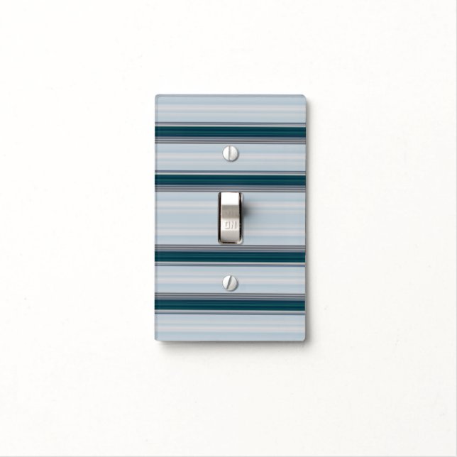 Cute blue gray stripes  light switch cover (In Situ)